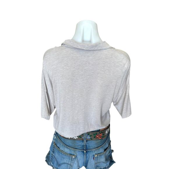 Majestic Filatures Cream Oversized Polo Top LARGE Knit Basic Soft Designer $195 - Picture 9 of 10